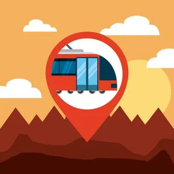 Pin location conveyance Stock Illustration