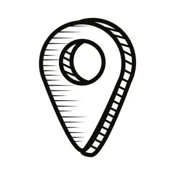 Pin location doodle line style icon Stock Illustration