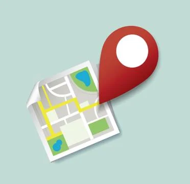 Pin location icon and map vector, the concept of travel Stock Illustration