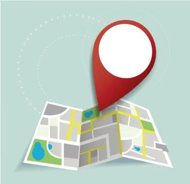 Pin location icon and map vector, the concept of travel Stock Illustration