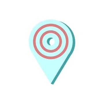 Pin location icon in flat color style. Location gps navigation map. location Stock Illustration