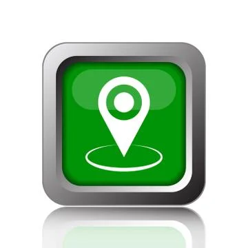 Pin location icon. Internet button on black background.. Stock Illustration