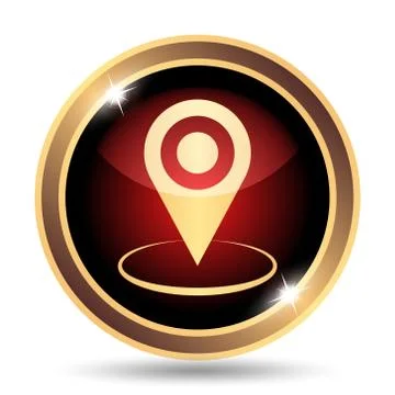 Pin location icon. Internet button on white background.. Stock Illustration