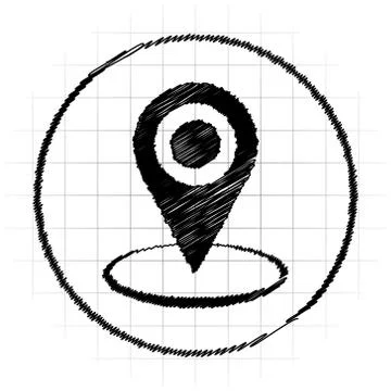 Pin location icon. Internet button on white background.. Stock Illustration