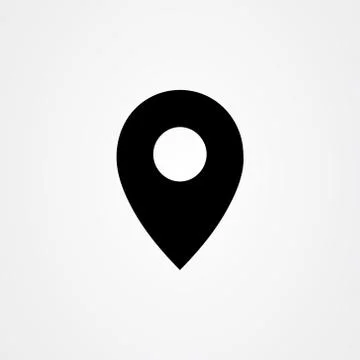 Pin location icon vector template. Stock Illustration