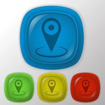 Pin location on the map Stock Illustration