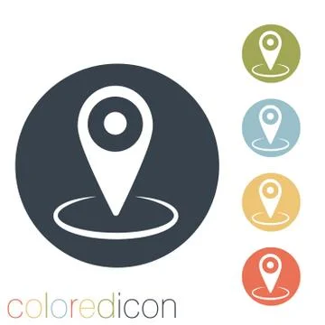 Pin location on the map Stock Illustration