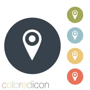 Pin location on the map Stock Illustration