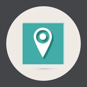 Pin location on the map Stock Illustration
