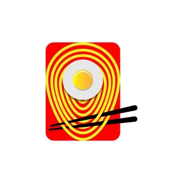 Pin location ramen logo vector illustration. Stock Illustration
