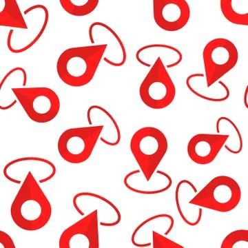 Pin location seamless pattern background. Business flat vector illustration.  Illustrazione stock