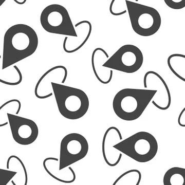 Pin location seamless pattern background. Business flat vector illustration.  イラスト素材