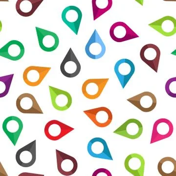 Pin location seamless pattern background. Business flat vector illustration.  Stockillustratie