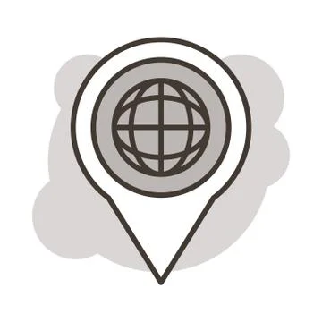Pin location with sphere browser line style Ilustración de archivo