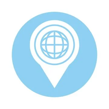 Pin location with sphere browser line style Ilustración de archivo