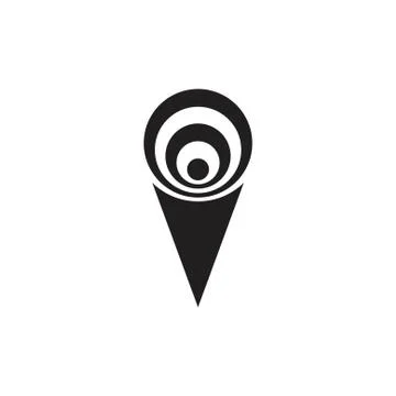 Pin location stripes hypnotic logo vector Stock Illustration