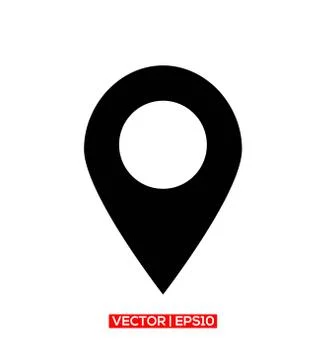 Pin location vector icon logo or illustration Stock Illustration