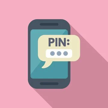 Pin lock smartphone icon flat vector. Id dual process Stock Illustration