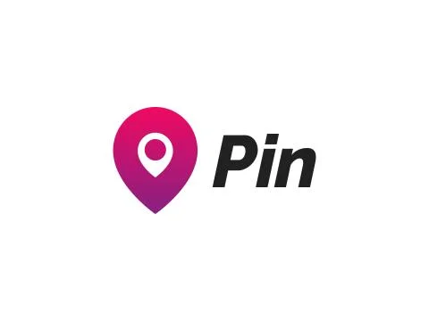 Pin Logo Design Stock Illustration