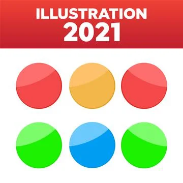 Pin magnet button. Circle color vector button Stock Illustration