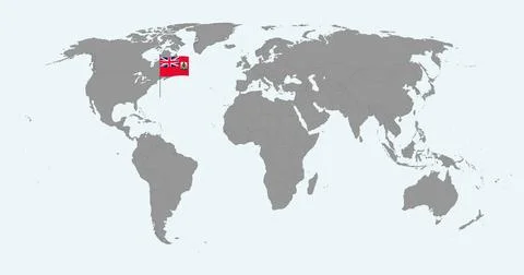 Pin map with Bermuda flag on world map. Vector illustration. Stock Illustration