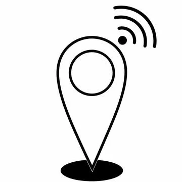 Pin map black white vector Illustrazione stock