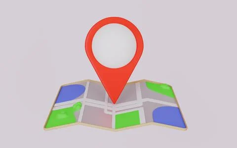 Pin on a map, Delivery service 3d illustration 库存插图