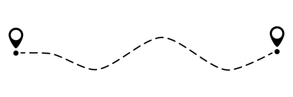 Pin map dotted line Stock Illustration