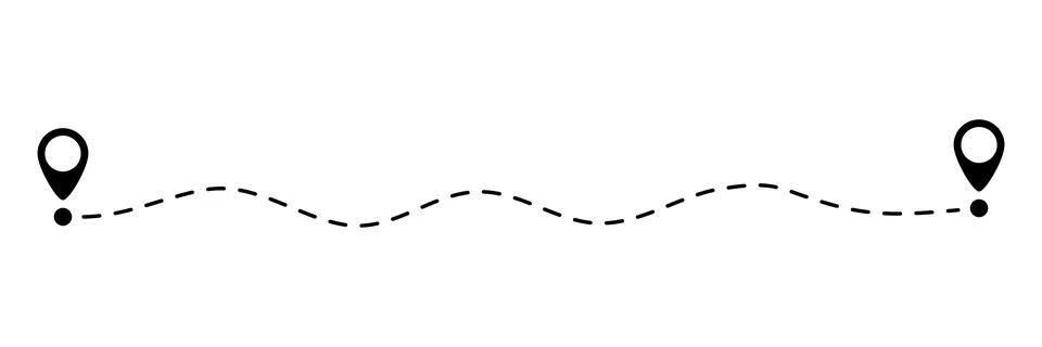 Pin map dotted line Stock Illustration