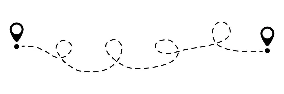 Pin map dotted line Illustrazione stock