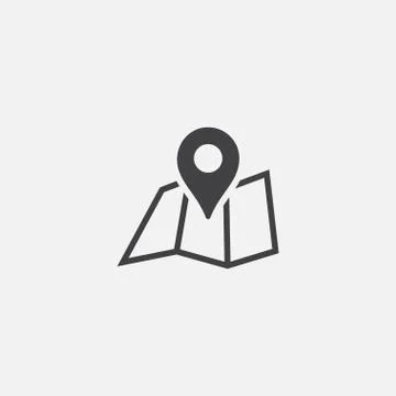 Pin map flat icon design, gps icon, location logo icon Stock Illustration