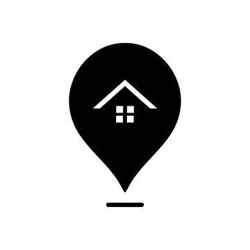 Pin map house icon design template isolated illustration Stock Illustration