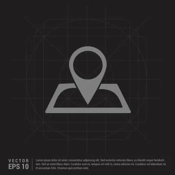 Pin on map icon - Black Creative Background Stock Illustration