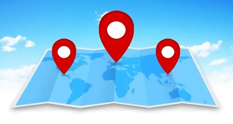 Pin map icon on a blue map 스톡 일러스트