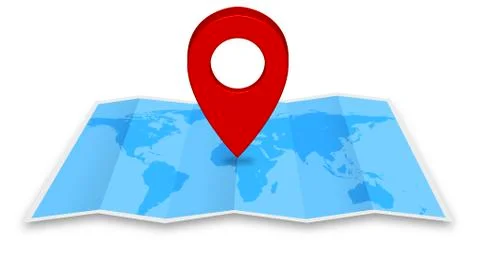 Pin map icon on a blue map Illustration
