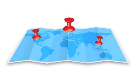 Pin map icon on a blue map Stock-Illustration