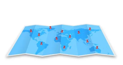 Pin map icon on a blue map Stock Illustration