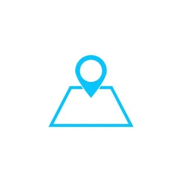 Pin on the map icon flat. Illustrazione stock