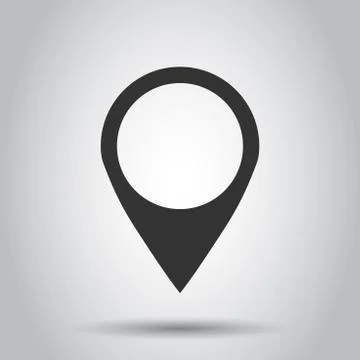 Pin map icon in flat style. Gps navigation vector illustration on white backg 库存插图