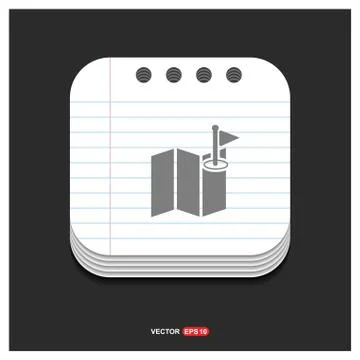 Pin on map icon Gray icon on Notepad Style template Vector EPS 10 Free Icon Illustrazione stock