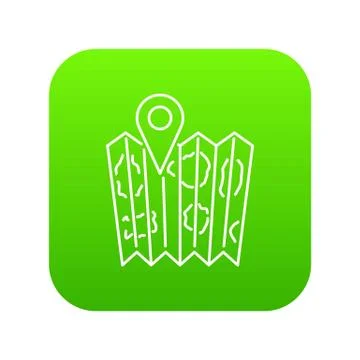 Pin on the map icon green vector Stock Illustration