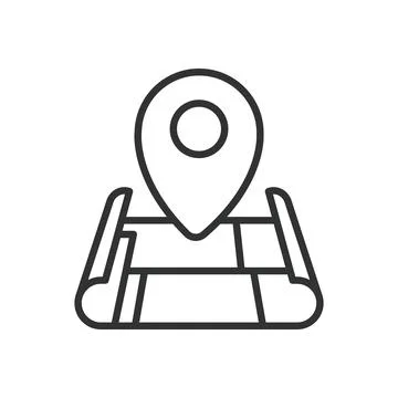 PIN on a map, icon in line design. PIN, map, location, marker, place Stock Illustration