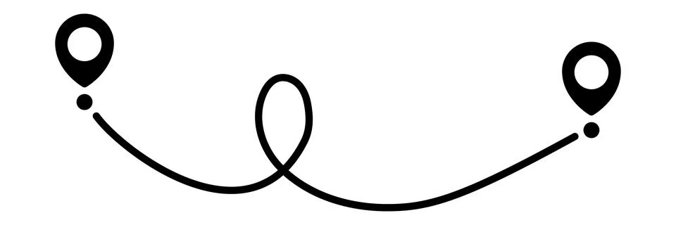 Pin map line. Navigation pointers. Illustrazione stock