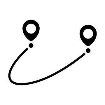 Pin map line. Navigation pointers. Stock Illustration