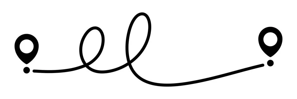 Pin map line. Navigation pointers. イラスト素材