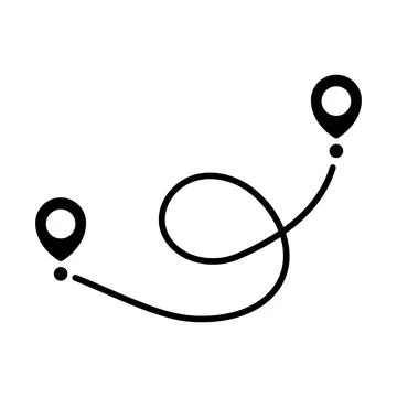 Pin map line. Navigation pointers. 库存插图