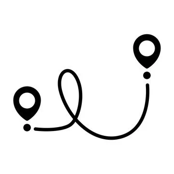 Pin map line. Navigation pointers. Illustrazione stock