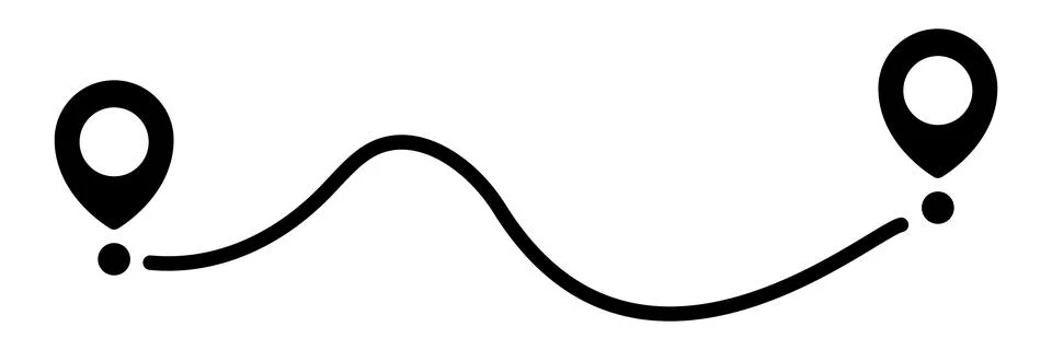 Pin map line. Navigation pointers. イラスト素材