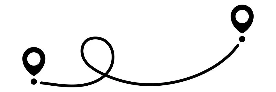 Pin map line. Navigation pointers. Illustrazione stock