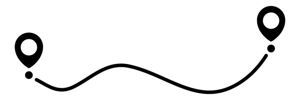 Pin map line. Navigation pointers. 스톡 일러스트